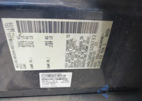 2010 Nissan Altima 2.5 S from USA, damaged, VIN 1N4AL2AP2AC109732